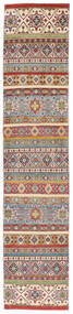 Kazak Fine Vloerkleed 79X369 Tapijtloper Bruin/Beige Wol, Afghanistan Carpetvista