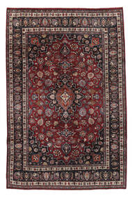 絨毯 マシュハド 189X283 ブラック/ダークレッド (ウール, ペルシャ/イラン)