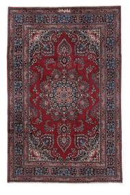  Persischer Maschad Teppich 201X305 Schwarz/Dunkelrot (Wolle, Persien/Iran)