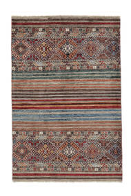 絨毯 Shabargan 107X157 茶色/ダークレッド (ウール, アフガニスタン)