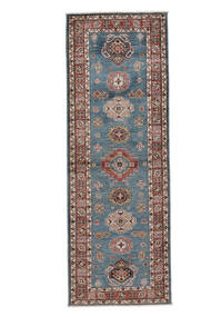 85X240 Kazak Fine Rug Oriental Runner
 Dark Red/Dark Grey (Wool, Afghanistan) Carpetvista