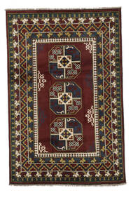122X183 絨毯 オリエンタル アフガン Fine ブラック/茶色 (ウール, アフガニスタン) Carpetvista