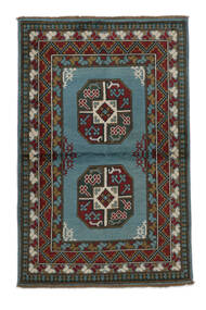  Afghan Fine Vloerkleed 98X151 Wol Zwart/Donkerblauw Klein Carpetvista