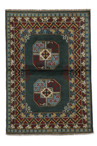  Afghan Fine Teppich 101X145 Schwarz/Braun Carpetvista