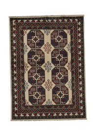 Afghan Fine Teppich 150X208 Schwarz/Braun Wolle, Afghanistan Carpetvista