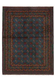 153X199 Tapis D'orient Afghan Fine Noir/Marron (Laine, Afghanistan) Carpetvista