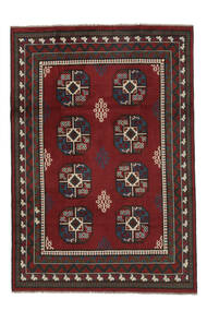 168X243 Afghan Fine Teppe Orientalsk Svart/Mørk Rød (Ull, Afghanistan) Carpetvista