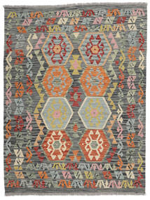 Kelim Afghan Old Stil Teppich 129X168 Dunkelgrau/Braun Wolle, Afghanistan Carpetvista
