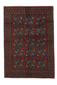 Afghan Fine Teppe 201X295 Svart/Mørk Rød Ull, Afghanistan Carpetvista
