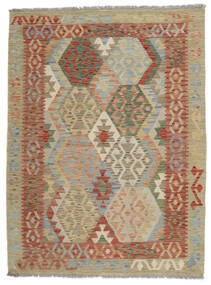  Kilim Afghan Old Style Tappeto 128X169 Di Lana Marrone/Arancione Piccolo Carpetvista