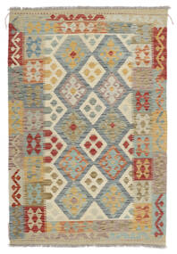絨毯 オリエンタル キリム アフガン オールド スタイル 116X175 グリーン/茶色 (ウール, アフガニスタン)