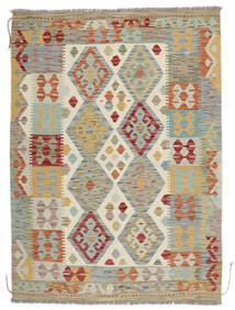 Kilim Afegão Old Style Tapete 130X176 Lã Castanho/Verde Pequeno Carpetvista