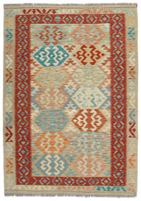  Orientalisk Kelim Afghan Old Style Matta 126X187 Grön/Mörkröd Ull, Afghanistan Carpetvista