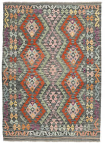 138X191 Alfombra Oriental Kilim Afghan Old Style Verde Oscuro/Marrón (Lana, Afganistán) Carpetvista