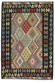  Kelim Afghan Old Stil Teppich 125X183 Schwarz/Braun Carpetvista
