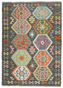 Kelim Afghan Old Stil Teppich 129X175 Dunkelgelb/Grün Wolle, Afghanistan Carpetvista