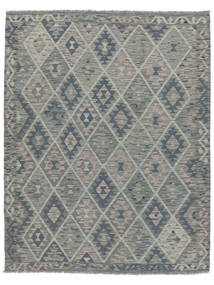 156X196 Kelim Afghan Old Style Tæppe Orientalsk Mørkegrå/Grøn (Uld, Afghanistan) Carpetvista