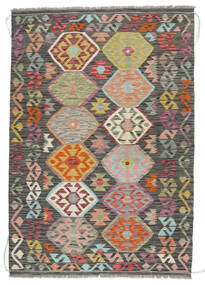  125X181 Kelim Afghan Old Style Matta Brun/Svart Afghanistan Carpetvista
