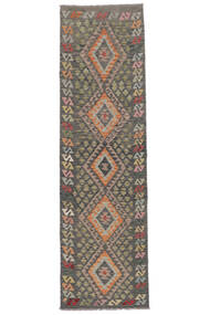 84X297 絨毯 キリム アフガン オールド スタイル オリエンタル 廊下 カーペット 茶色/ブラック (ウール, アフガニスタン) Carpetvista