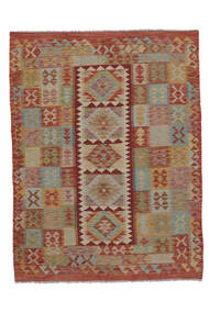  Oriental Kilim Afghan Old Style Rug 159X205 Brown/Dark Red Wool, Afghanistan Carpetvista