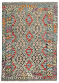  Kelim Afghan Old Stil Teppich 123X171 Dunkelgrün/Dunkelgelb Carpetvista