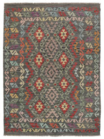 Kelim Afghan Old Style Teppe 148X198 Svart/Mørk Gul Ull, Afghanistan Carpetvista