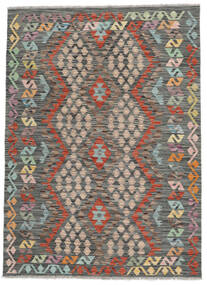 127X173 絨毯 オリエンタル キリム アフガン オールド スタイル 茶色/ダークグリーン (ウール, アフガニスタン) Carpetvista