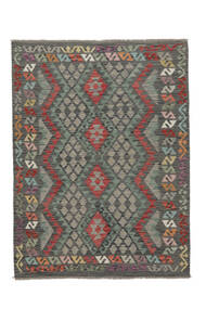  149X198 Kelim Afghan Old Style Matot Matto Musta/Tummankeltainen Afganistan Carpetvista