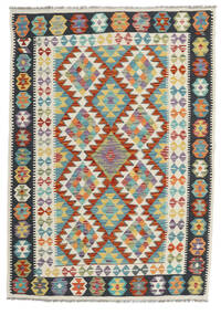  Kilim Afghan Old Style Tappeto 125X173 Di Lana Giallo/Nero Piccolo Carpetvista