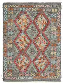  126X169 Kelim Afghan Old Style Matot Matto Tummanharmaa/Ruskea Afganistan Carpetvista