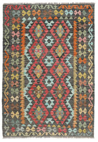  Kelim Afghan Old Stil Teppich 128X189 Schwarz/Braun Carpetvista