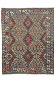 絨毯 オリエンタル キリム アフガン オールド スタイル 156X192 茶色/ブラック (ウール, アフガニスタン)