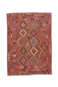  Kelim Afghan Old Style Matot 149X210 Tummanpunainen/Ruskea Carpetvista