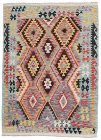 絨毯 オリエンタル キリム アフガン オールド スタイル 127X174 グレー/ダークレッド (ウール, アフガニスタン)