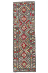 94X298 Kelim Afghan Old Style Orientalisk Hallmatta Brun/Mörkröd (Ull, Afghanistan) Carpetvista