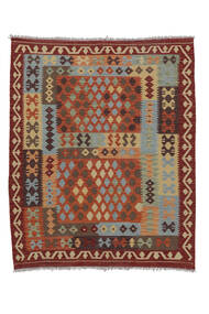 絨毯 オリエンタル キリム アフガン オールド スタイル 158X190 ダークレッド/茶色 (ウール, アフガニスタン)