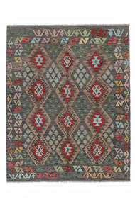 絨毯 オリエンタル キリム アフガン オールド スタイル 148X187 ブラック/茶色 (ウール, アフガニスタン)