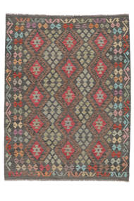  Kelim Afghan Old Style Vloerkleed 157X203 Wol Bruin/Zwart Klein Carpetvista