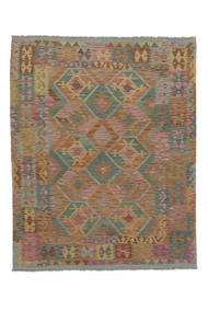  Kilim Afegão Old Style Tapete 157X198 Lã Castanho/Verde Pequeno Carpetvista