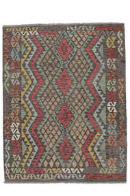 Kelim Afghan Old Stil Teppich 165X209 Schwarz/Braun Wolle, Afghanistan Carpetvista