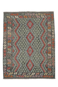  156X199 Kelim Afghan Old Stil Teppich Dunkelgrün/Dunkelgelb Afghanistan Carpetvista