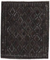 161X188 Kelim Ariana Vloerkleed Modern Zwart (Wol, Afghanistan) Carpetvista