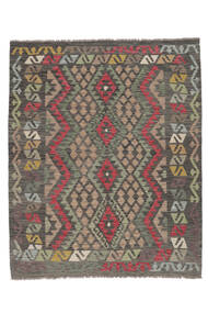 Kilim Afghan Old Style Rug 162X198 Brown/Black Wool, Afghanistan Carpetvista