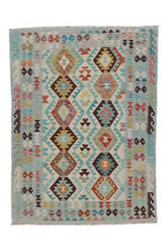 絨毯 キリム アフガン オールド スタイル 144X200 ダークグレー/グリーン (ウール, アフガニスタン)