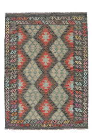 Kelim Afghan Old Style Vloerkleed 150X203 Zwart/Donker Geel Wol, Afghanistan Carpetvista