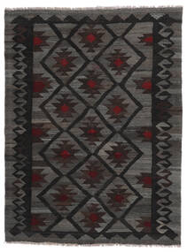 127X166 Kelim Afghan Old Stil Teppich Orientalischer Schwarz (Wolle, Afghanistan) Carpetvista