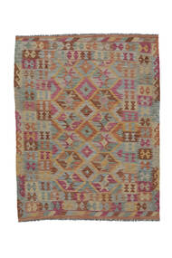  Orientalsk Kelim Afghan Old Style Teppe 161X204 Brun/Mørk Rød Ull, Afghanistan Carpetvista