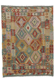  Kilim Afegão Old Style Tapete 150X200 Lã Castanho/Verde Pequeno Carpetvista