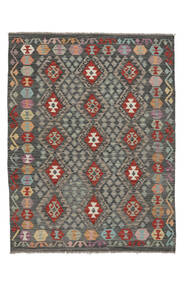絨毯 オリエンタル キリム アフガン オールド スタイル 154X202 ダークイエロー/ブラック (ウール, アフガニスタン)