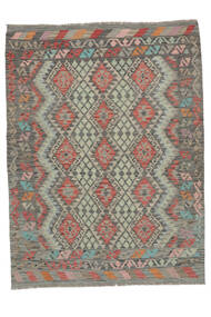  Orientalischer Kelim Afghan Old Stil Teppich 159X210 Dunkelgelb/Braun Wolle, Afghanistan Carpetvista
